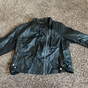 Black (faux) leather jacket